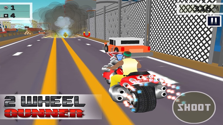 2 Wheel Gunner - Free 3D Ride by Shooting Game