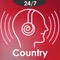 Unlimited 24/7 Country songs & music - the best live internet radio stations in one application 