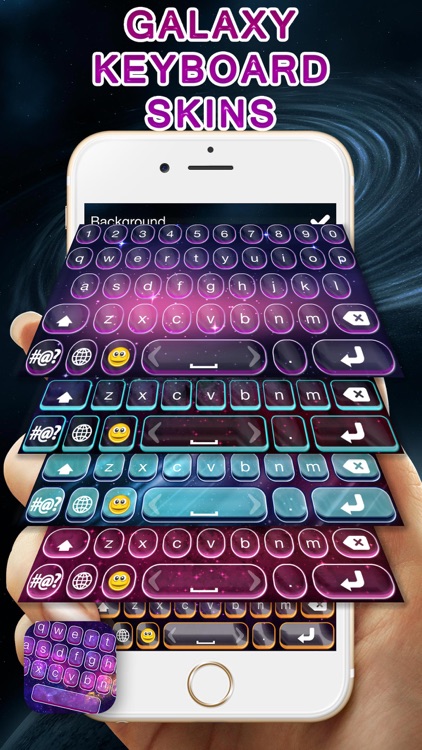 Galaxy Keyboard Skins – Glow.ing Space Themes and Color.ful Text Fonts for iPhone Free