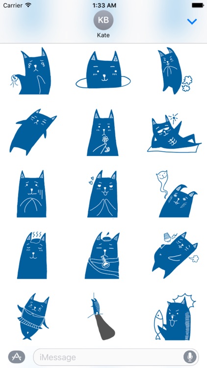 Blue Cat Stickers