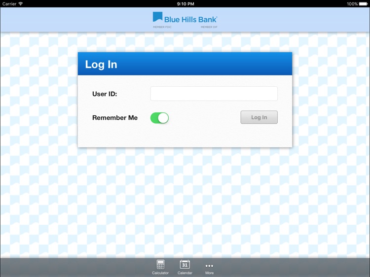 Blue Hills Bank Mobile Banking for iPad