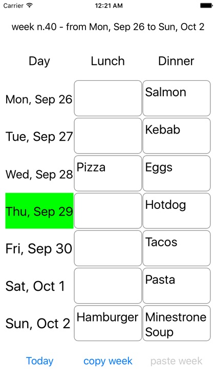 Home Menu Planner
