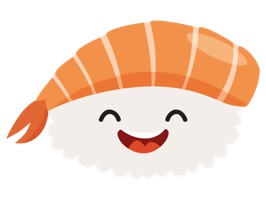 Tell your best buds its SUSHI NIGHT, with this super cute animated pack of kawaii style sushi friends