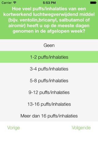 Astma Zelfcheck screenshot 3