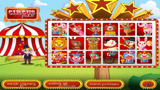 Circus puzzle for preschoolers