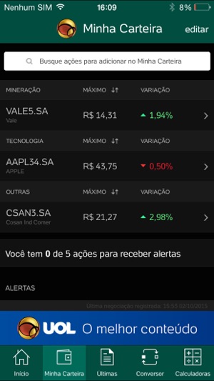 UOL Cotações para iPhone(圖3)-速報App