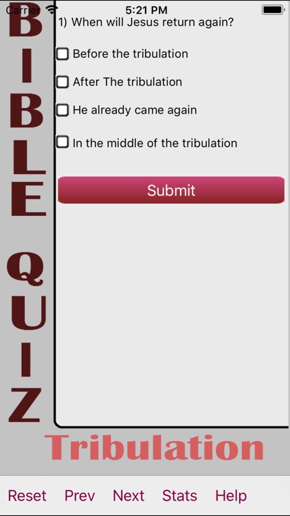 Tribulation Bible Quiz