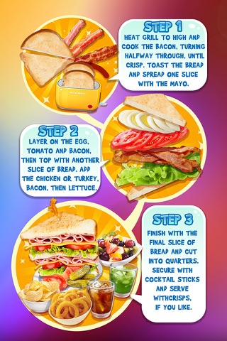 Club Sandwich Maker: Lunch Food Cooking Recipe for Kids screenshot 4