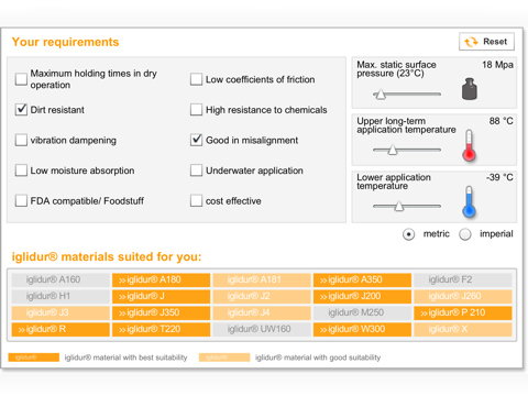 Bar stocks product finder screenshot 2