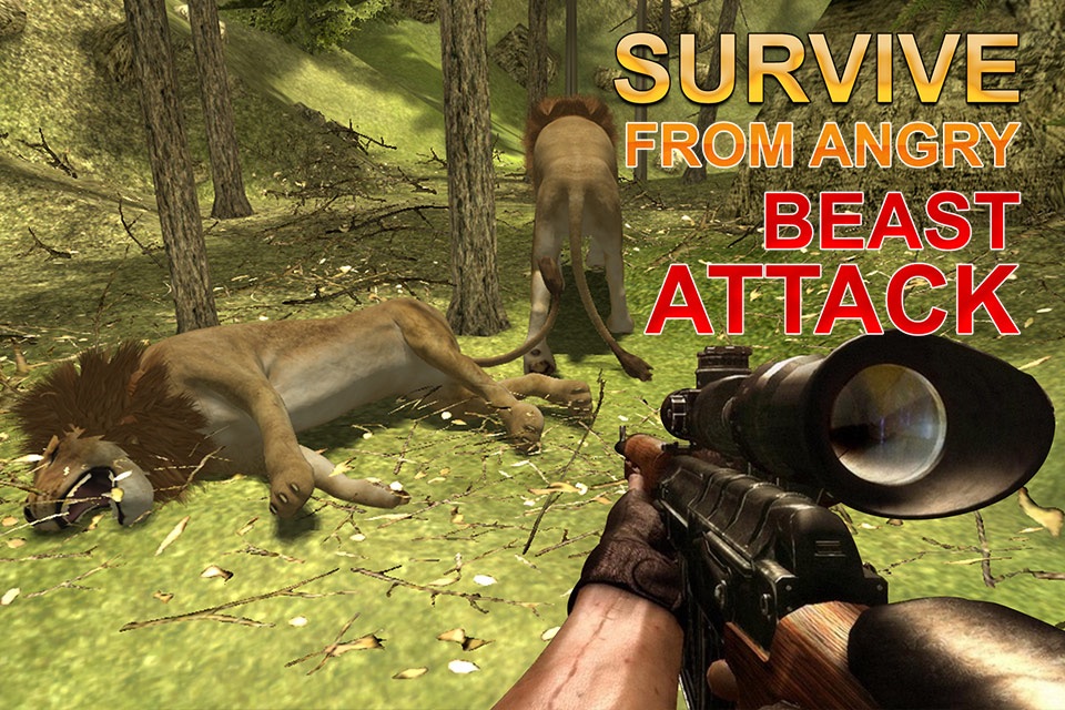 Wild Lion Hunter – Chase angry animals & shoot them in this shooting simulator game screenshot 3