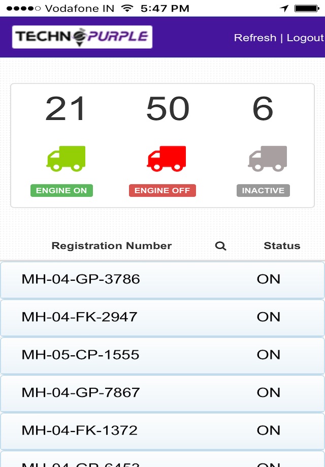 Vffy - TechnoPurple Vehicle Tracking App screenshot 2