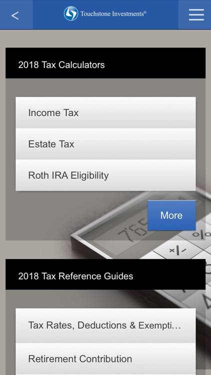 Touchstone Investments Tax App
