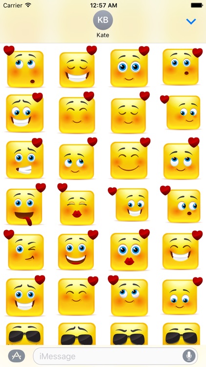 Yellow Square Smiley Emoji Stickers