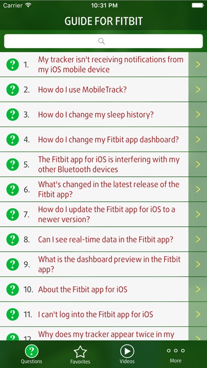 Guide for Fitbit app