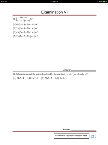 ap calculus ab multiple choice questions 2012