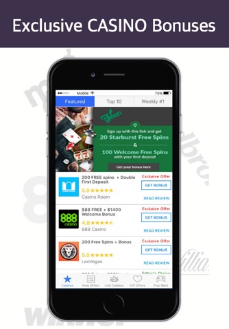 Online Casino App - enjoy exclusive bonuses and FREE Spins from top brands like Genting Casino and many more screenshot 3