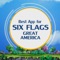 The premier Six Flags Great America Guide app includes visitor info, rides, theme parks, water parks, kids rides, shows, hotels, shopping, dining, park hours, attractions, photo gallery, poi search, translator, world clock