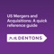 Dentons' Mergers & Acquisitions Guide is comprised of chapters that focus, from a business perspective, on key aspects, issues and documents involved in a merger or acquisition (or disposition) transaction