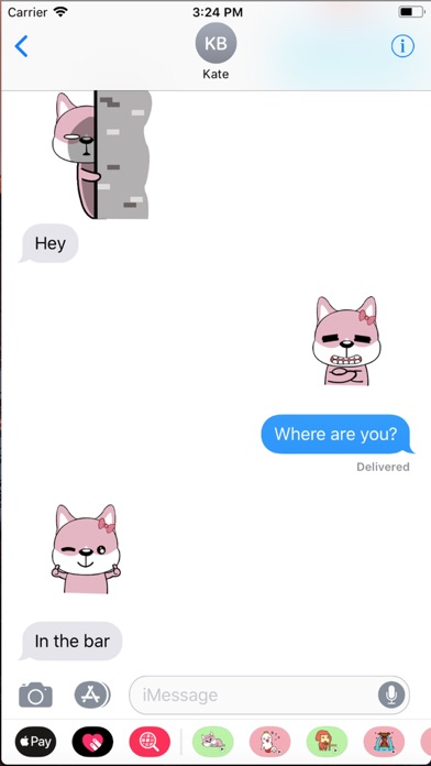 Joey - Pink Dog Emoji GIFs screenshot 4