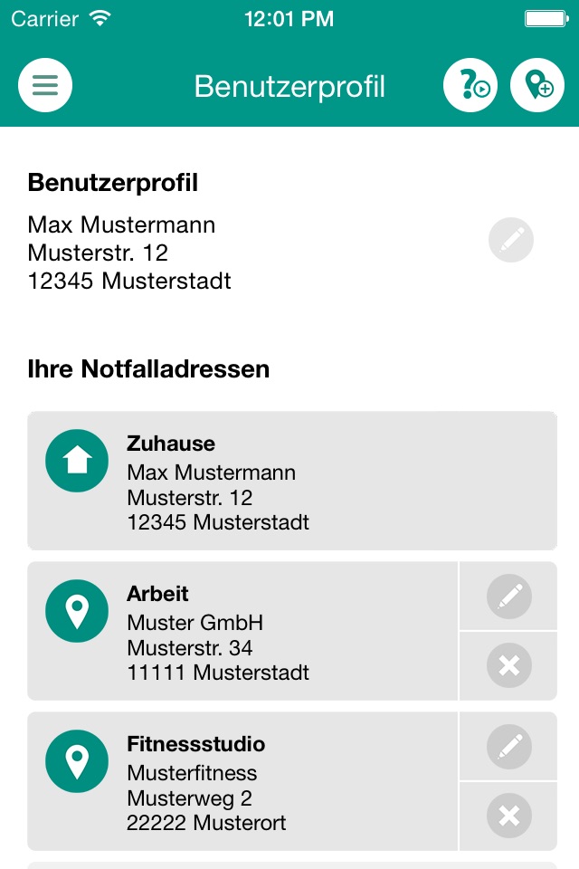 Rot Kreuz Defi und Notruf App screenshot 2