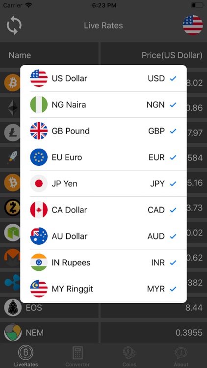 Live Crypto Rates Converter