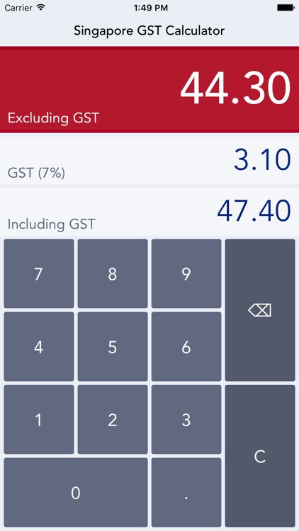 Singapore GST Calc - easy calculations of Singapore Goods and Services Tax