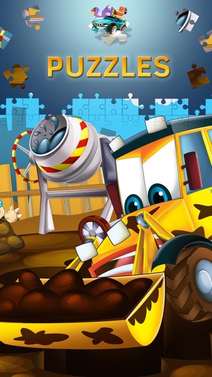 Cartoon Cars Puzzles for Kids. Premium