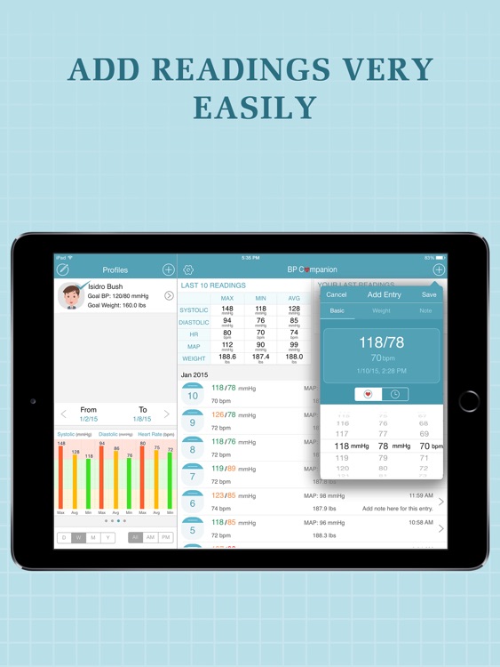 Blood Pressure Companion for iPad - BP Log & Note
