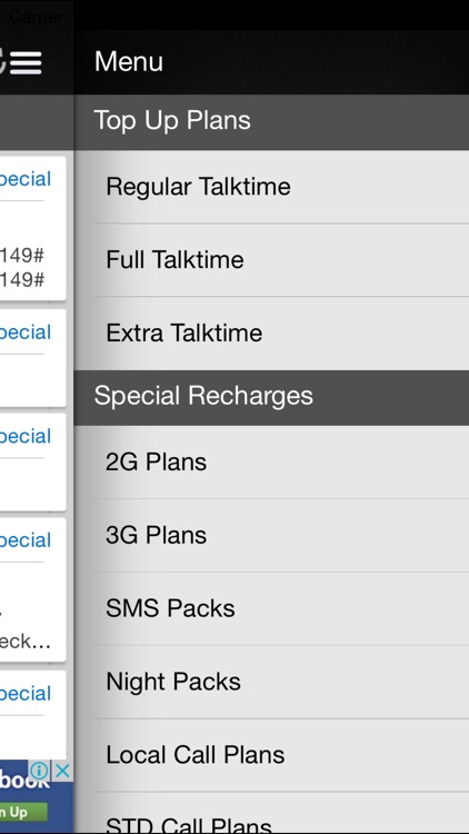 Recharge Plans, Packs, Offers
