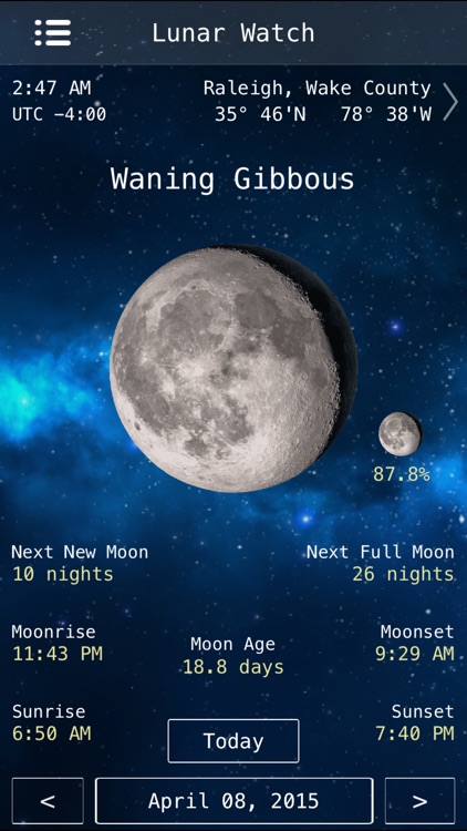 Lunar Watch Full moon phase calendar