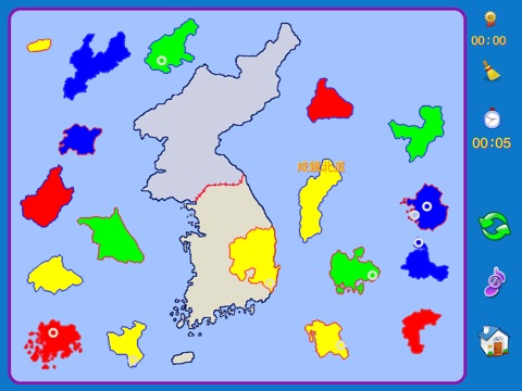 Korean Peninsula puzzle map screenshot 2