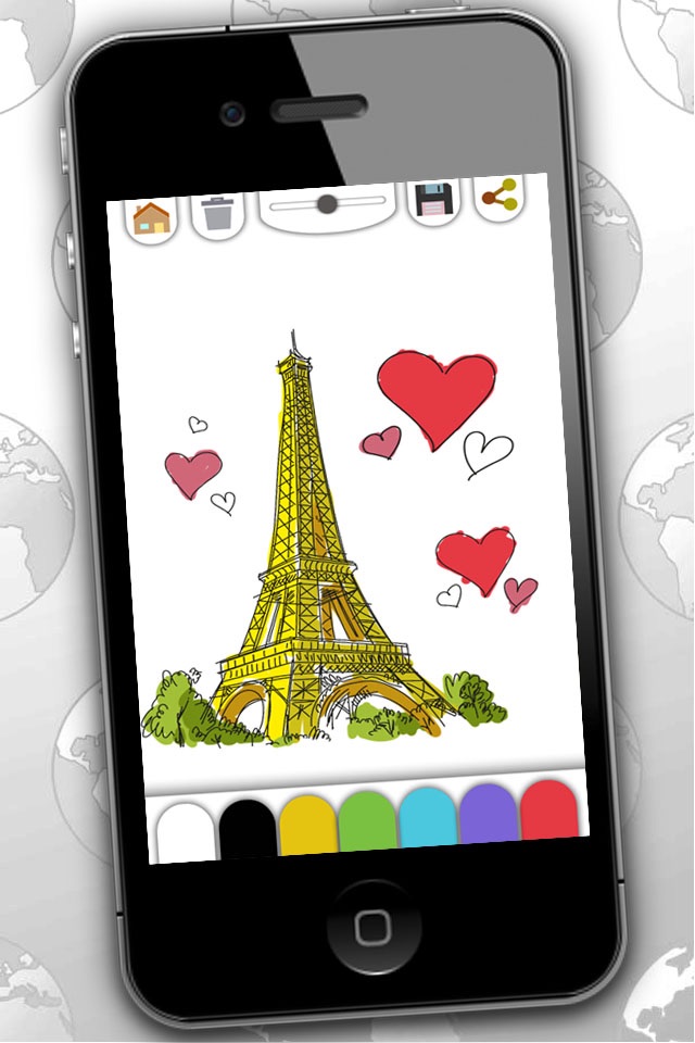 World drawings in coloring book for Adults screenshot 3