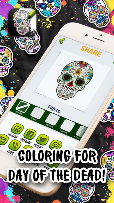 How to cancel & delete Sugar Skull Coloring Pages from iphone & ipad 4