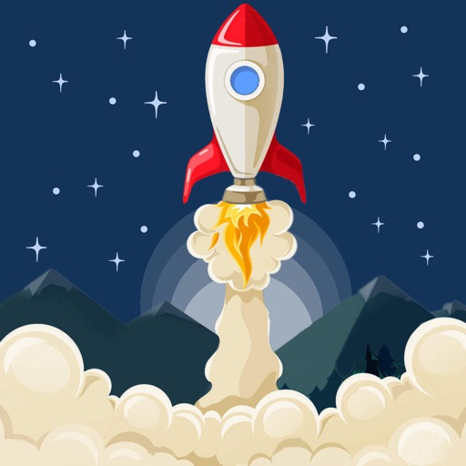 Space Mission rocket launch icon