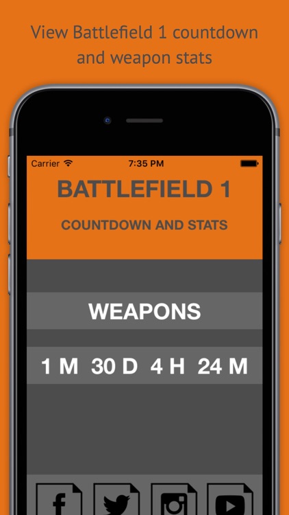 Countdown and Stats Battlefield 1 Edition