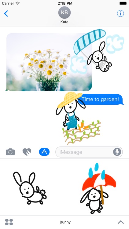 Bunny stickers for iMessage - easter photo emoji