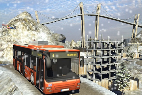 winter Snow hill Bus Driving simulator screenshot 3