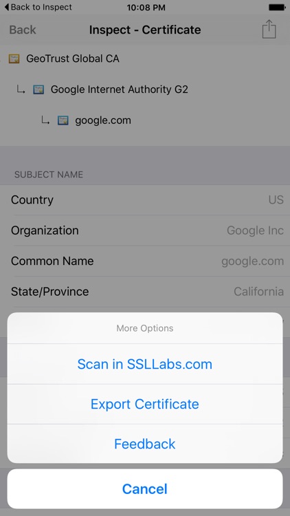 Inspect - View TLS certificate screenshot-3
