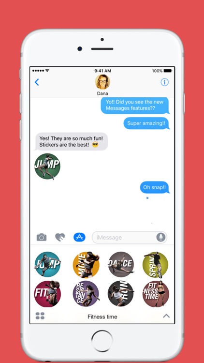 Fitness time stickers by HUT for iMessage