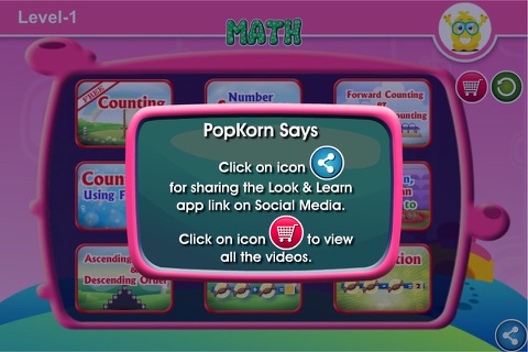 Look And Learn Math with Popkorn : Level 1 screenshot 3