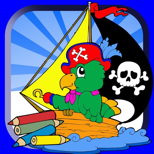 Free pirate games finger painting kid-coloringbook iOS App