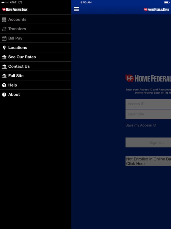 Home Federal Bank Mobile iPad Version