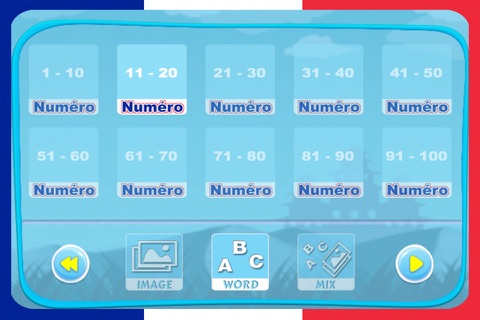 Flashcards and Games Of Number 1 - 100 French screenshot 2