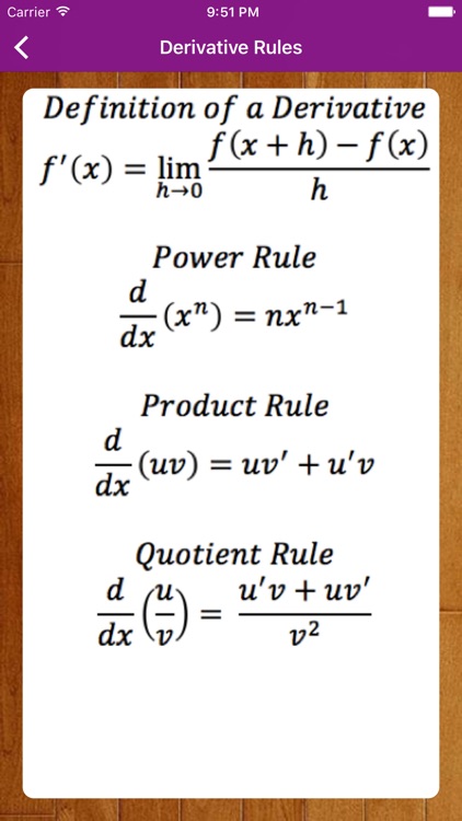 CalcBC Formulas