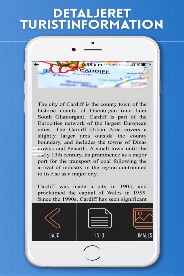 Cardiff Travel Guide with Offline City Street Map screenshot 3
