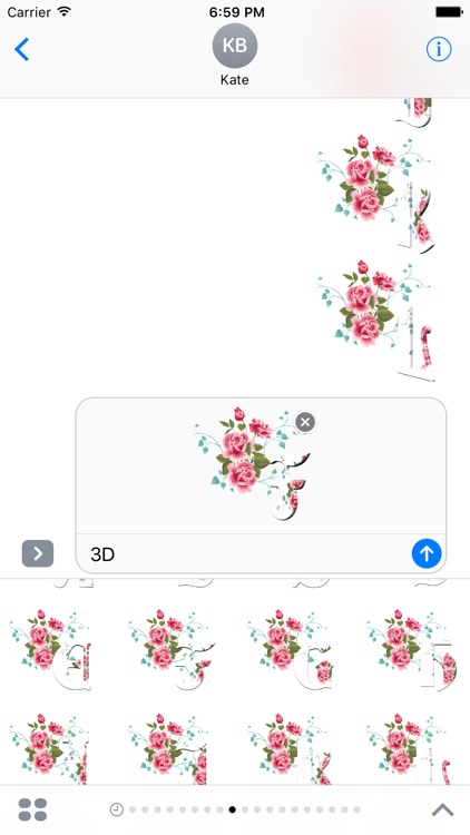 3D Flowers Stickers Pack For iMessage