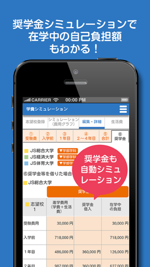 JS88学費シミュレーション・大学短大の進学費用を自動計算(圖4)-速報App