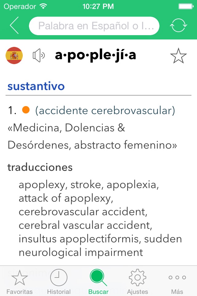 Spanish Medical Dictionary screenshot 2