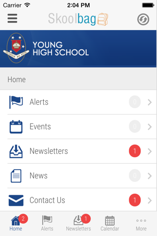 Young High School - Skoolbag screenshot 2