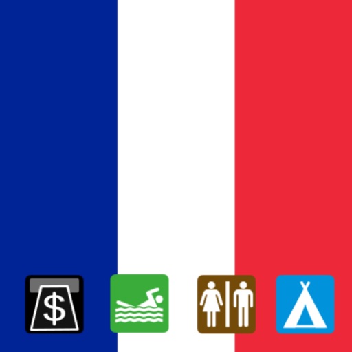 Leisuremap France, Camping, Golf, Swimming, Car parks, and more icon